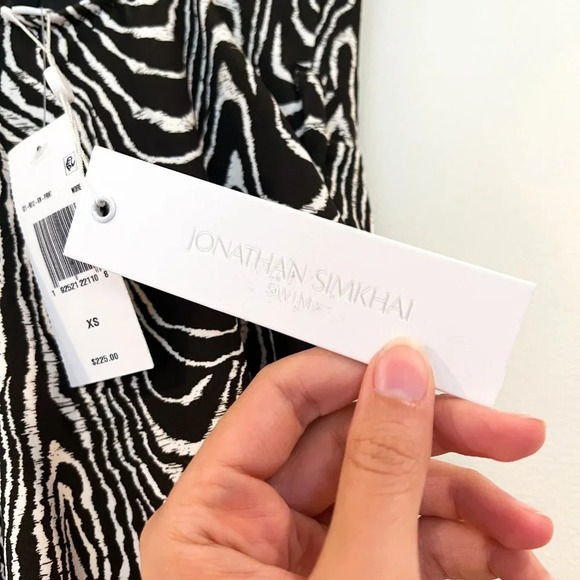 Jonathan Simkhai Animal Print One Piece Resortwear Designer Swimsuit XS NWT - Picture 7 of 11